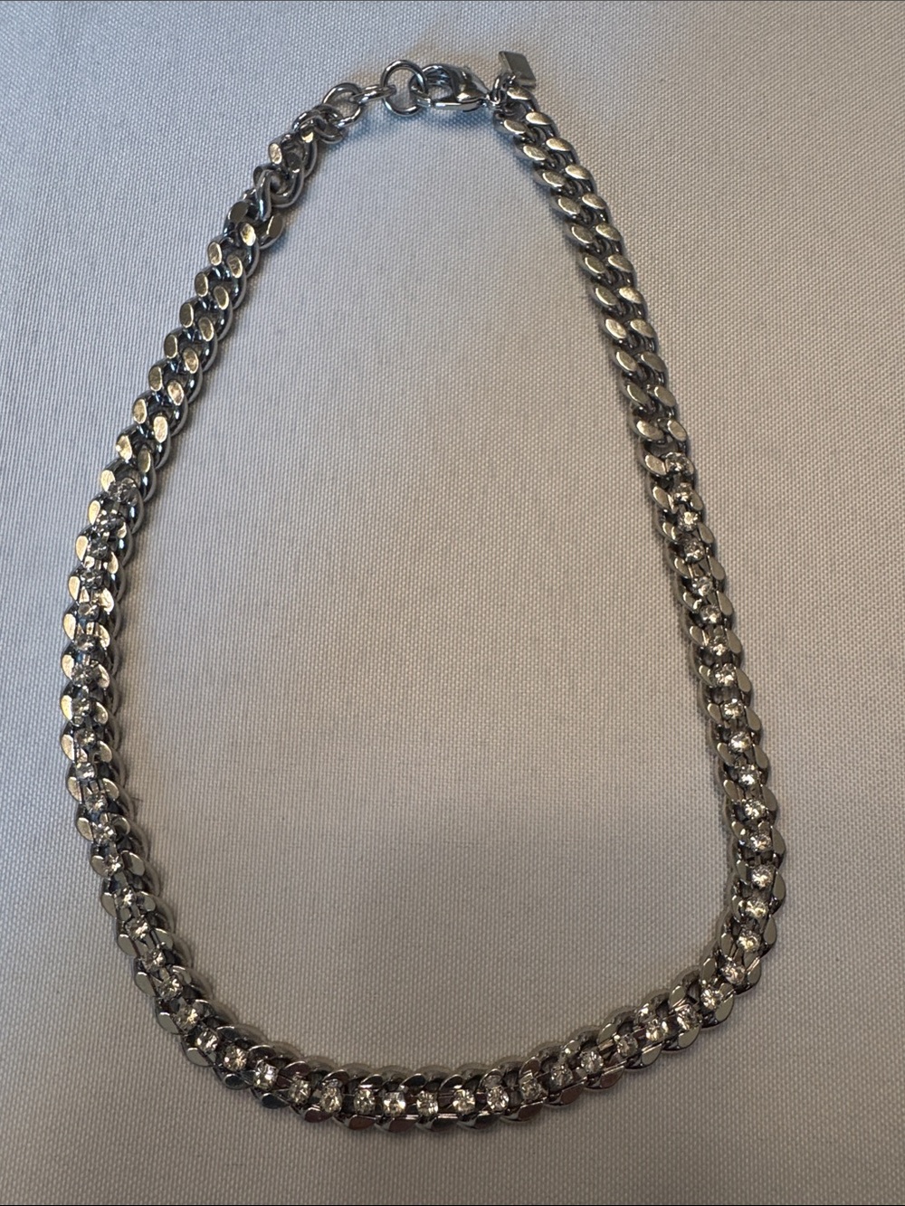 Banana Republic Silver Chain With Crystal Beads Half The Necklace